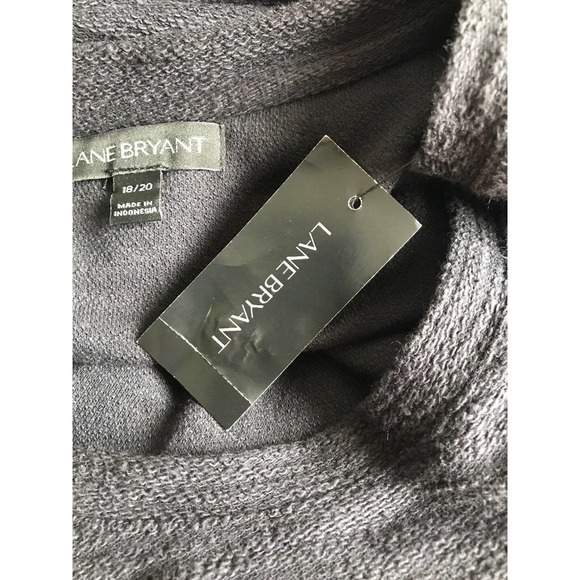 Lane Bryant Dark Gray Knit Pullover Sweater Top Beaded Ruffle 18/20 NWT $50 - Picture 6 of 6